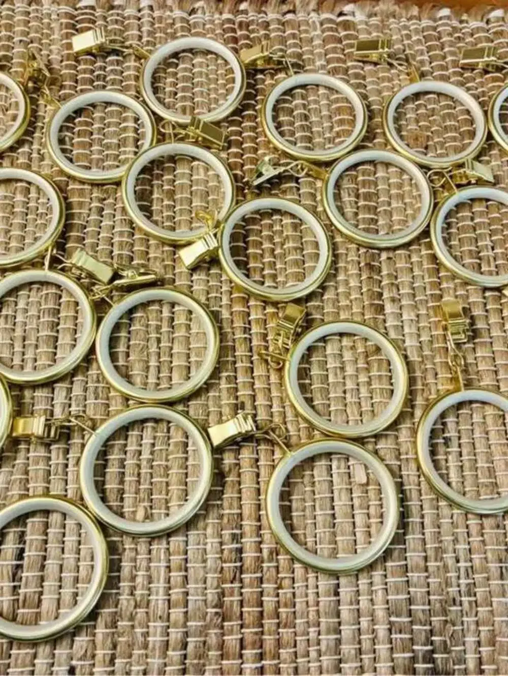 Vintage gold clip curtain rings